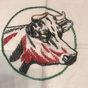 EMBROIDERED BULL PILLOWCASE